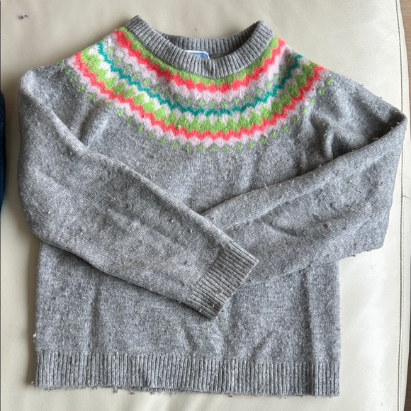 Jacadi Dark Blue Sweater with Pink and Red Heart Design and Grey Sweater - Picture 3 of 15